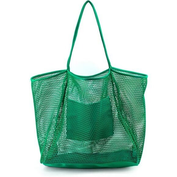Mesh Beach Tote Womens Shoulder Handbag - Picture 1 of 6